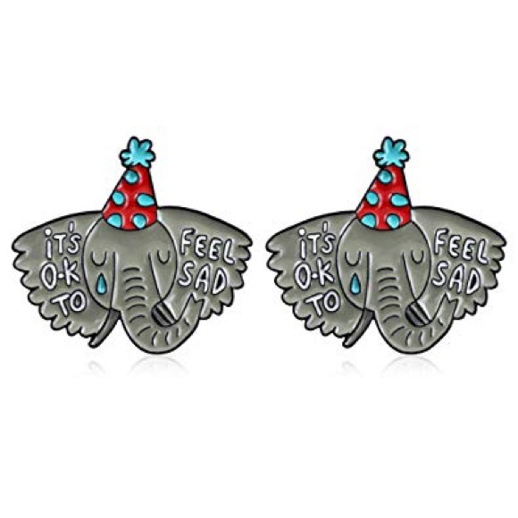 🌵It’s OK to feel sad elephant enamel pin - Picture 2 of 2
